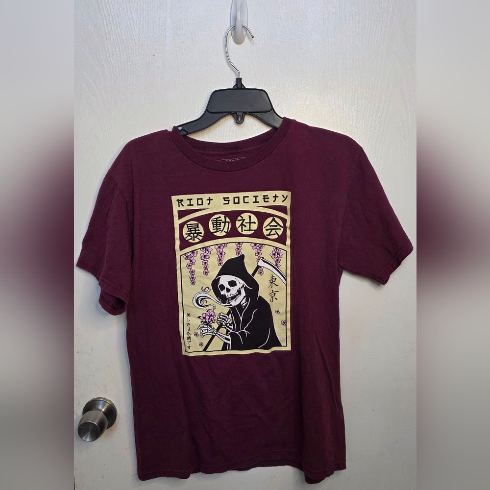*3 FOR $12* Riot Society Boy's Maroon Reaper Graphic T-Shirt